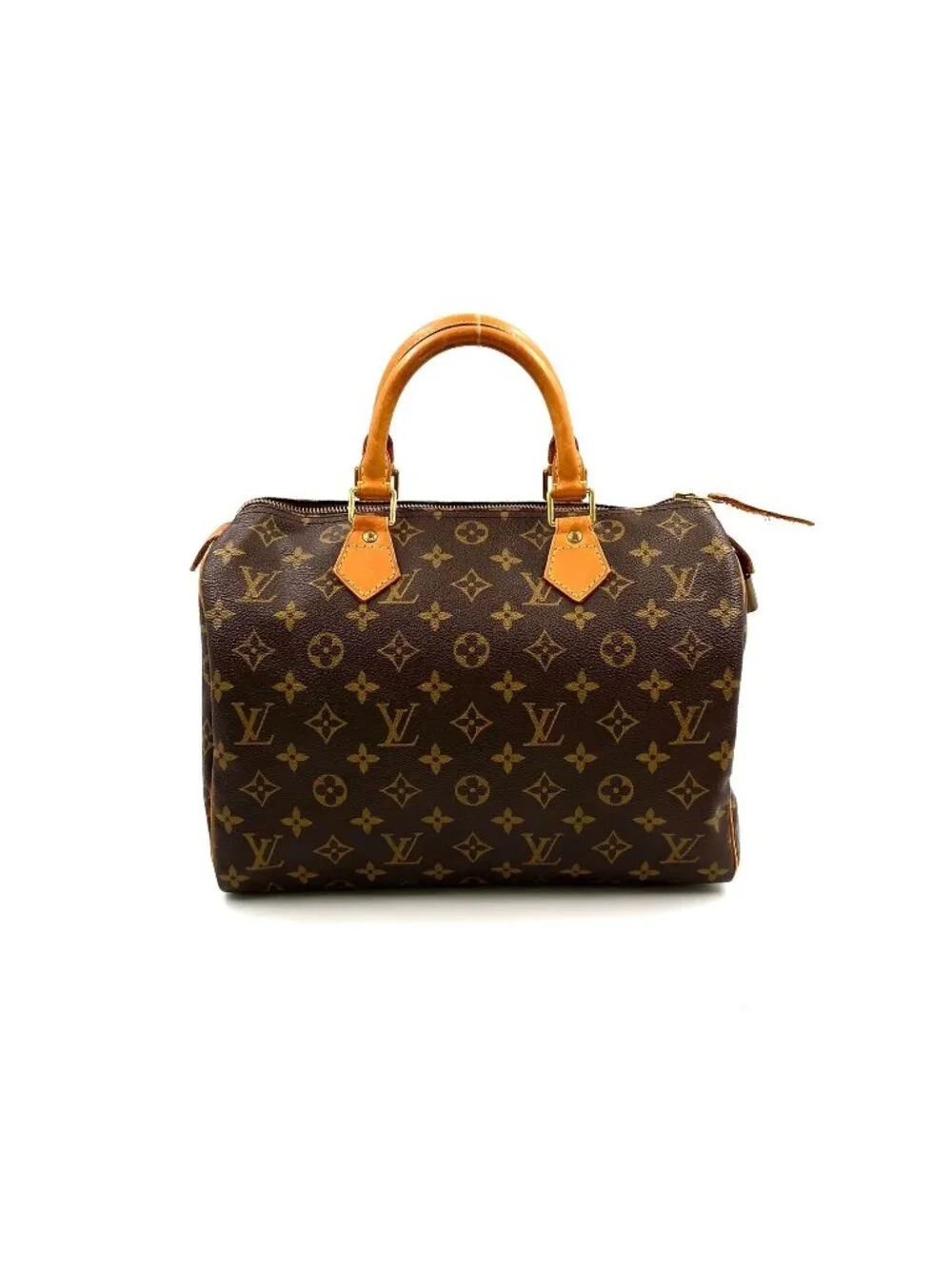 Louis Vuitton Speedy 30 Monogram Leather Brown Light Handbag Gold